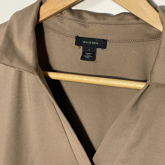 Halogen Women's Brown Sleveless V-Neck Collared Knit Top Size Small NWOT - Picture 8 of 8